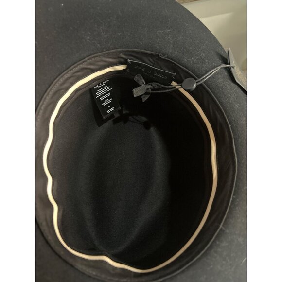 Rag & Bone Floppy Brim Wool Fedora Black Womens Size Small - Picture 9 of 10